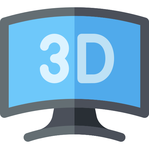 televisión 3d icono gratis