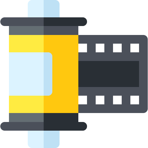 Film roll Basic Rounded Flat icon