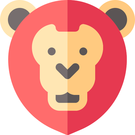 Lion Basic Rounded Flat Icon