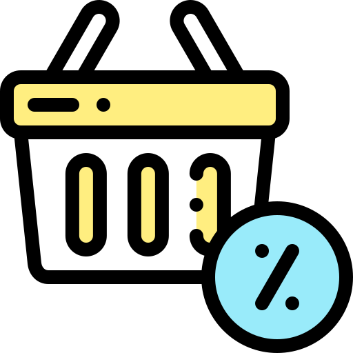 Shopping Basket Detailed Rounded Lineal Color Icon