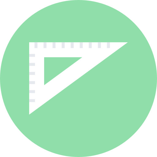 Set square Flat Color Circular icon