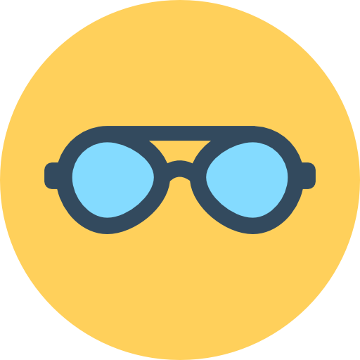 Swimming pool glasses Flat Color Circular icon