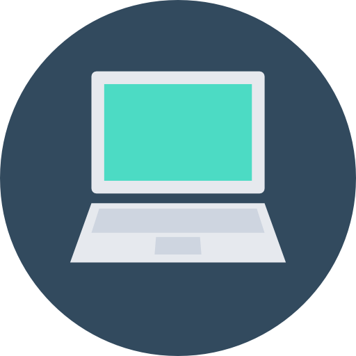 Laptop Flat Color Circular icon