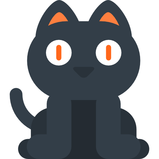 gato negro icono gratis