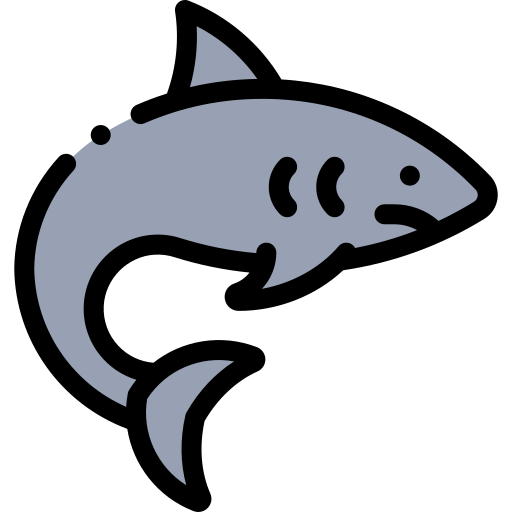 Shark Detailed Rounded Lineal color icon