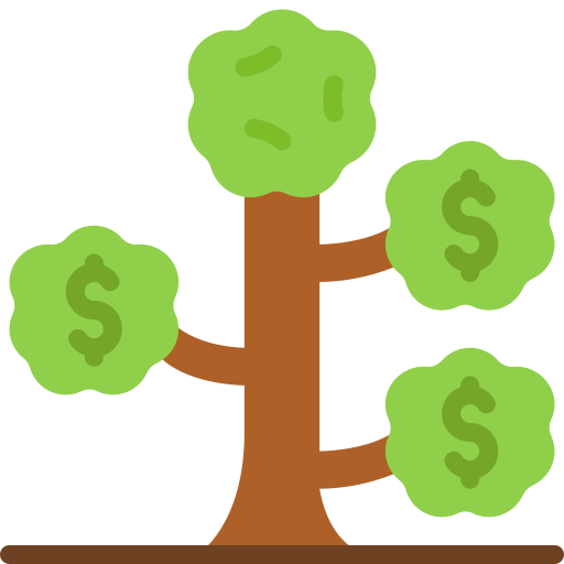 Árbol del dinero icono gratis