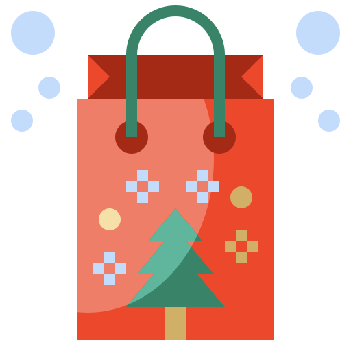 Ilustración de los iconos de bolsa y regalo de compras