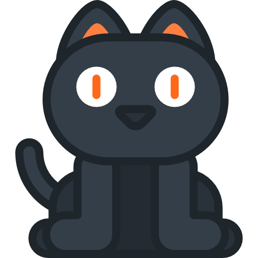 gato negro icono gratis