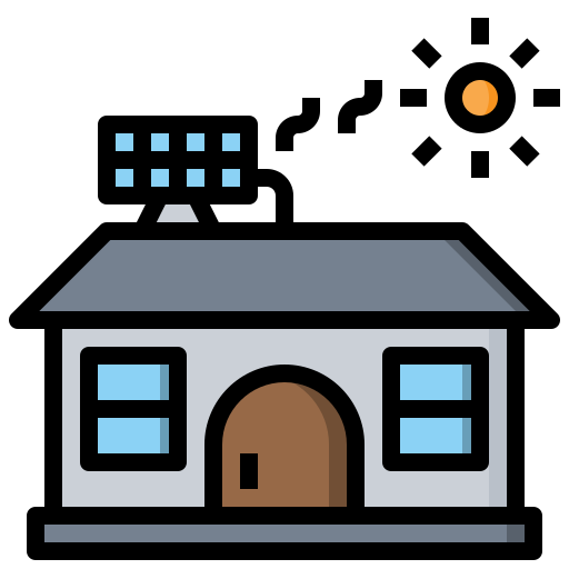 casa solar icono gratis