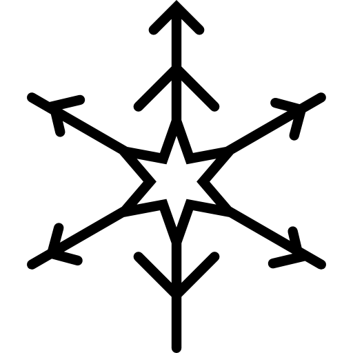 Floco de neve com seis pontos estrela