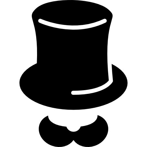 Anterior promesa torneo Magos sombrero alto con bigote | Icono Gratis