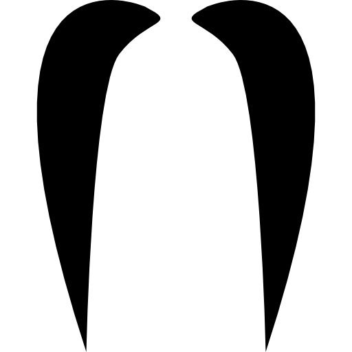 Long curved moustache - Free icons