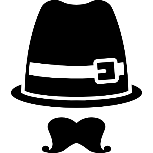 sombrero con bigote icono gratis