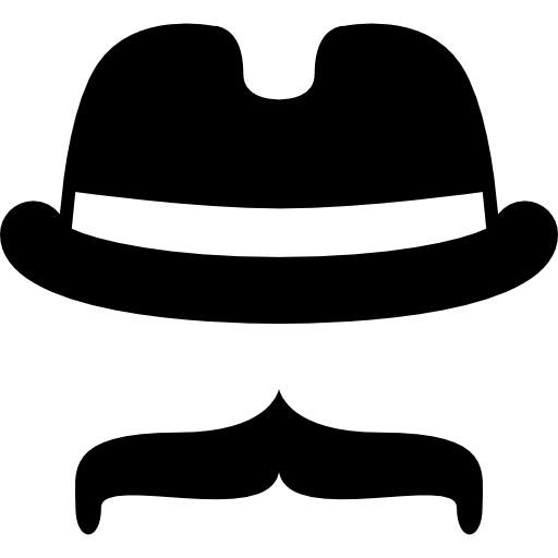 sombrero con bigote icono gratis