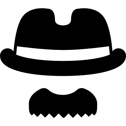 sombrero con bigote icono gratis