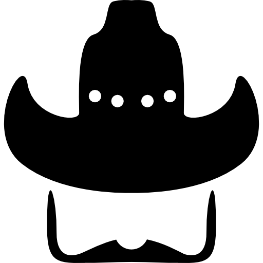 sombrero de vaquero con bigote icono gratis