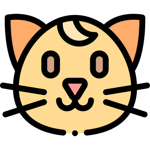 Cat Detailed Rounded Lineal color icon