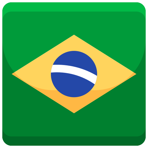 Brazil icon Shape of the country with Brazil flag Round sign with