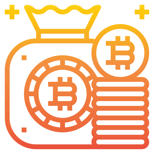 bolsa de bitcoin icono gratis