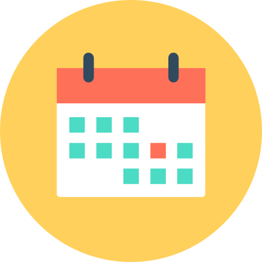 Calendar Flat Color Circular icon