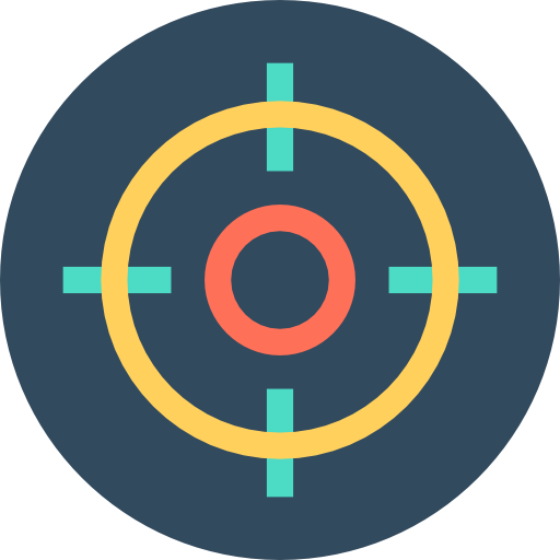 Target Flat Color Circular icon