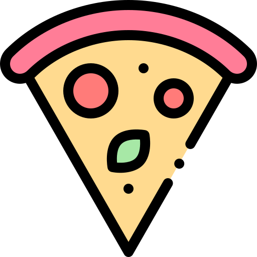 Pizza slice Detailed Rounded Lineal color icon