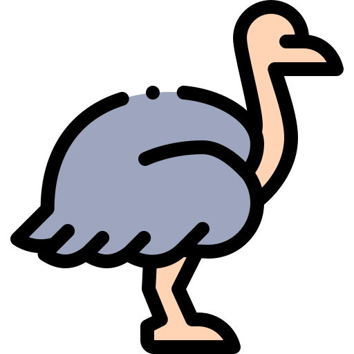 Ostrich Detailed Rounded Lineal color icon
