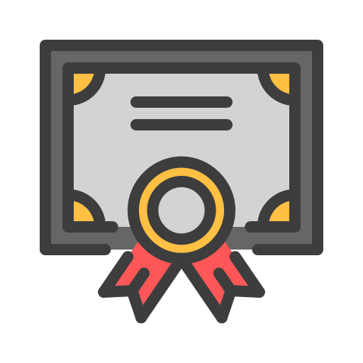 Certificate Generic Outline Color icon