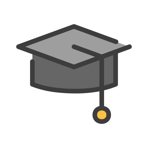 Graduation hat Generic Outline Color icon