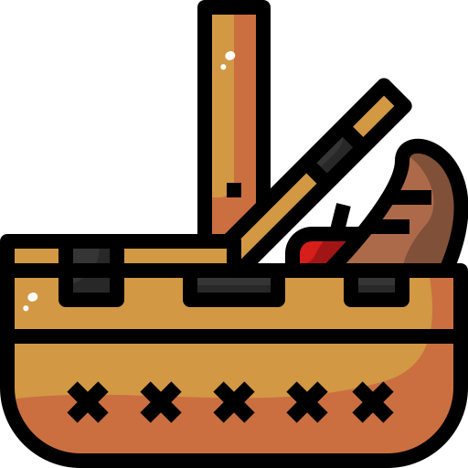 Picnic basket Generic Outline Color icon