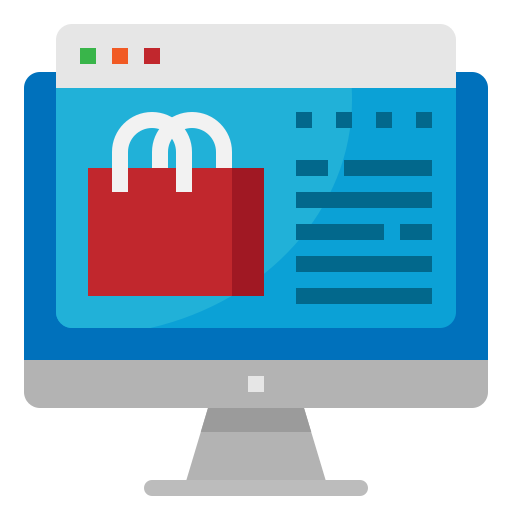 las compras en línea icono gratis