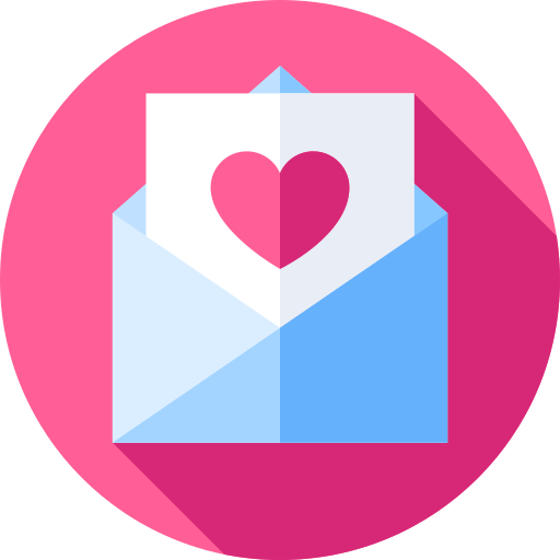 Love letter Flat Circular Flat icon