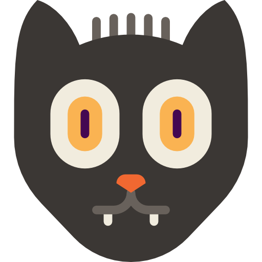 gato negro icono gratis