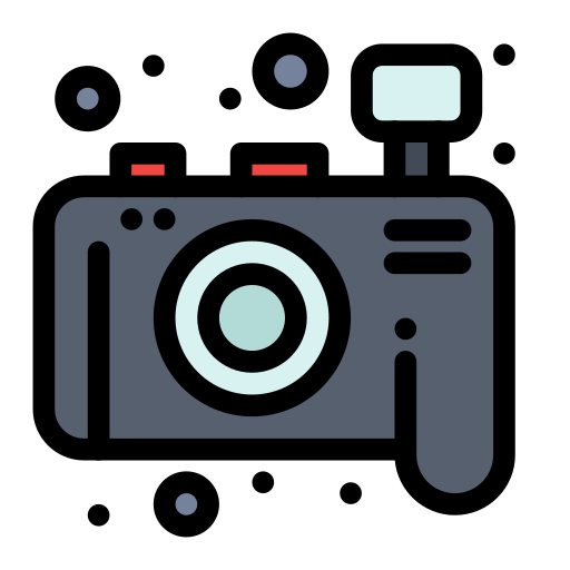 Camera Flatart Icons Lineal Color icon