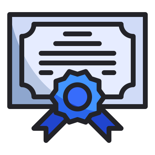 Certificate Generic Outline Color icon