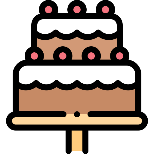 Cake Detailed Rounded Lineal color icon