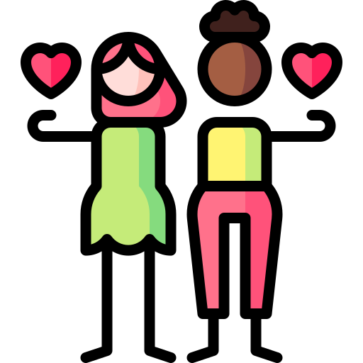 Lesbian Puppet Characters Lineal Color icon