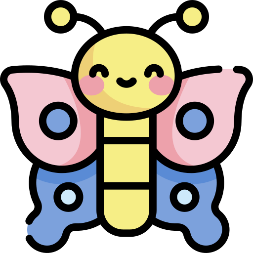 Butterfly Kawaii Lineal color icon