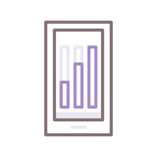 analítica móvil icono gratis