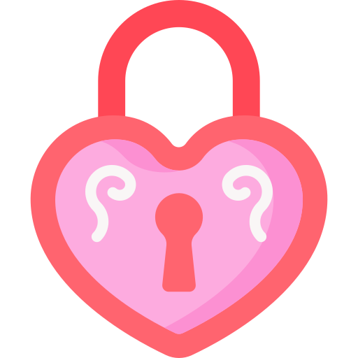 candado en forma de corazón icono gratis