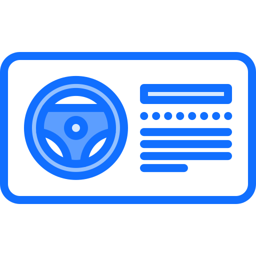 Driving license Coloring Blue icon