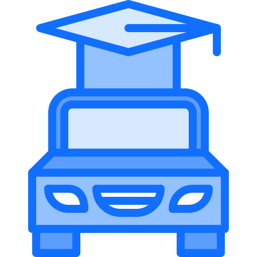 Driving school Coloring Blue icon