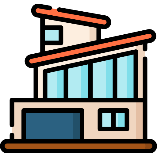 Modern house free icon