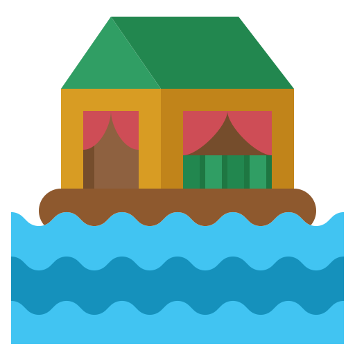 casa flotante icono gratis