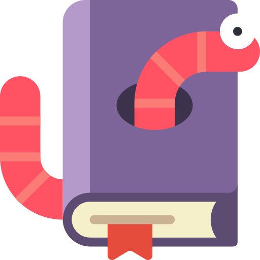 Bookworm Basic Miscellany Flat icon