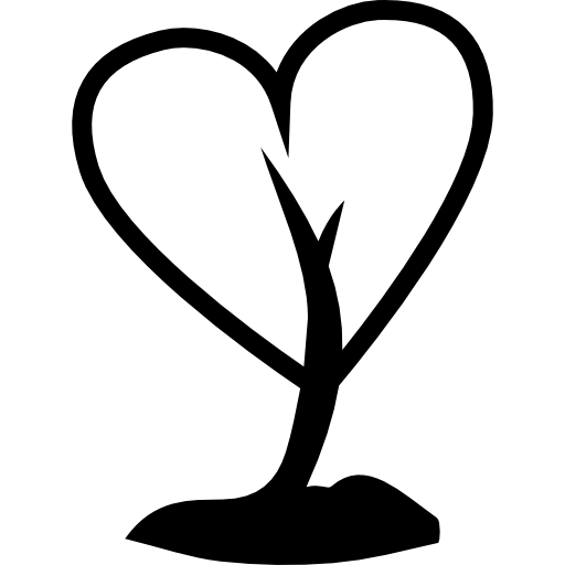 Árvore em forma de coração grátis ícone