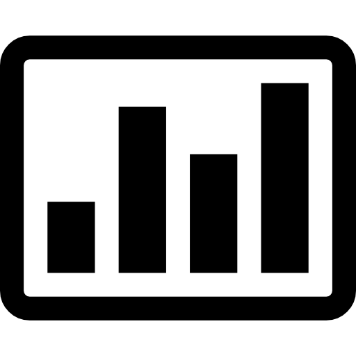 graphique à barres sur un rectangle Icône gratuit