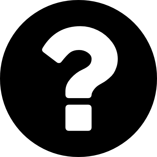 Question mark on a circular black background free icon