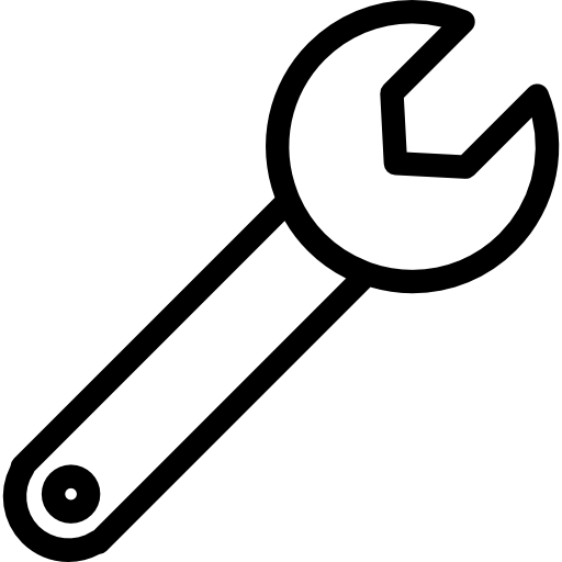 Инструмент гаечный ключ тонкий контур бесплатно иконка