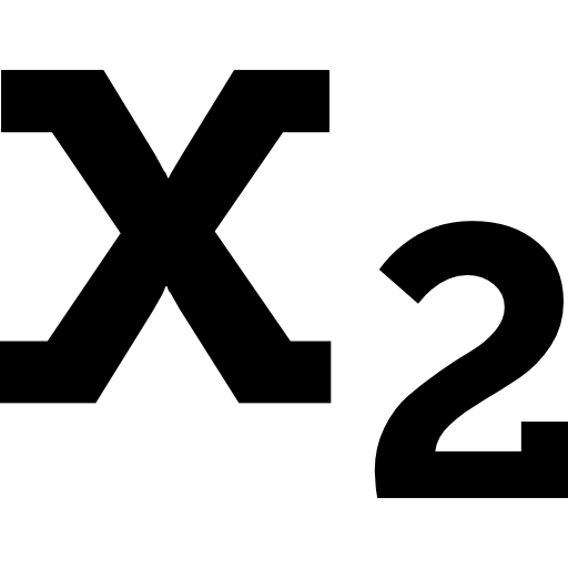 x2 symbole d'une lettre et d'un nombre, indice Icône gratuit